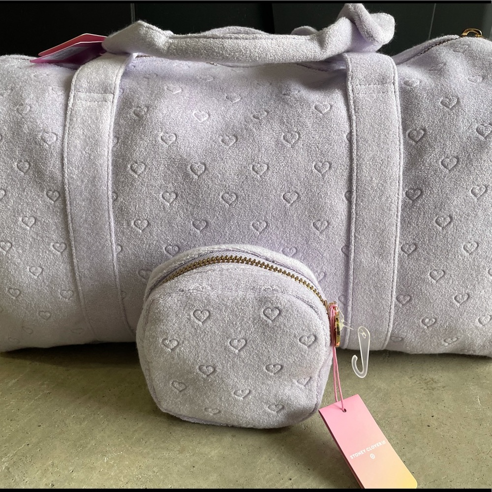 Bundle: Stoney Clover Lane Target Duffle bag & mini square pouch - light purple